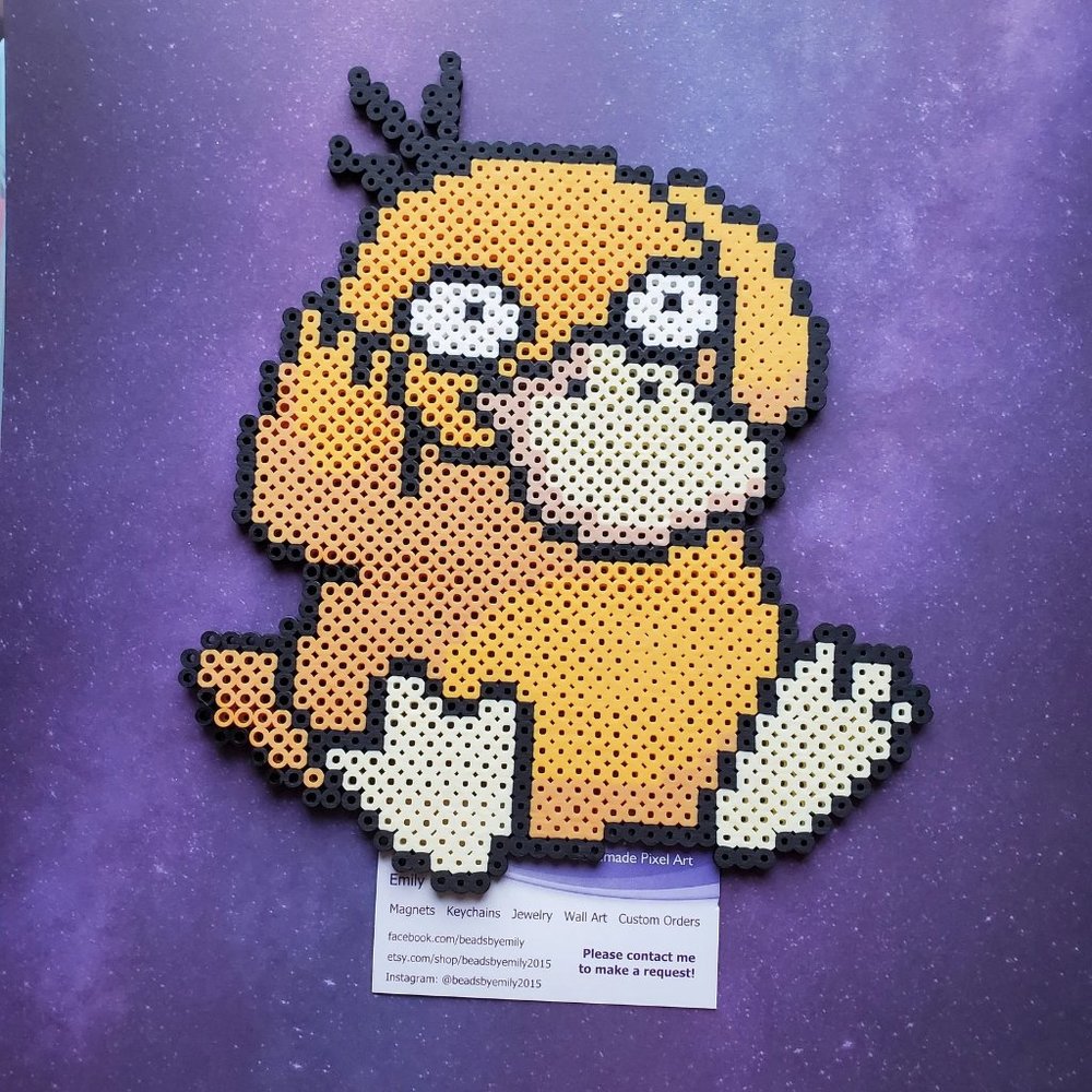 Psyduck Wall Art - Pokemon Home Decor - Game Room - Kids Room - Handmade